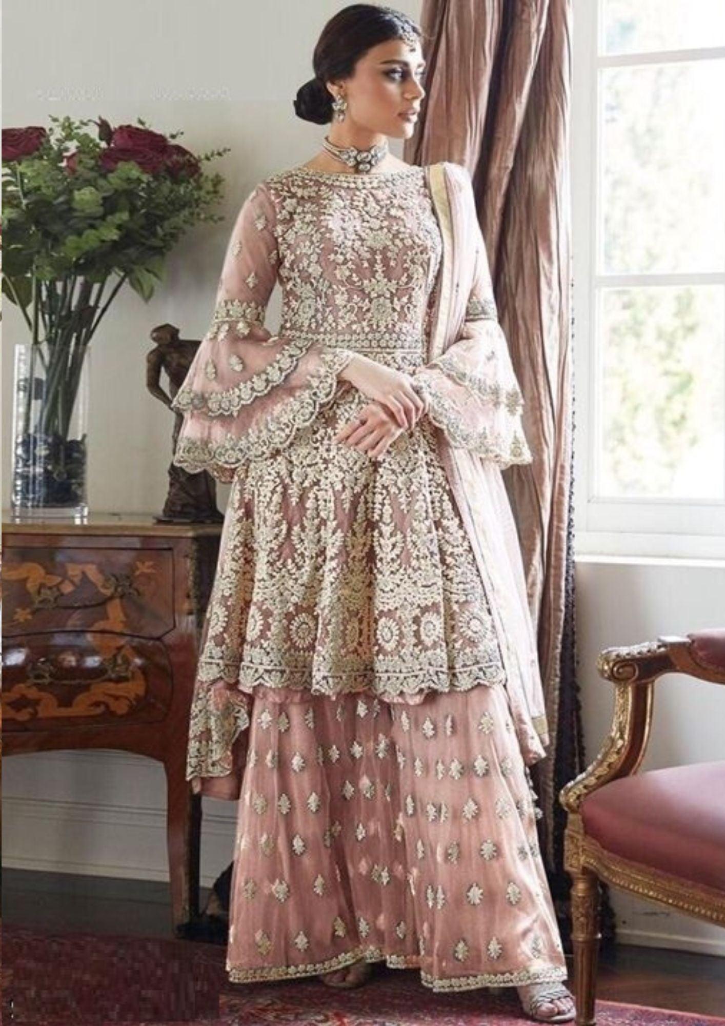 Nivantra Stylish Pink Sarara with Beautiful Design - Comfortable & Fashionable