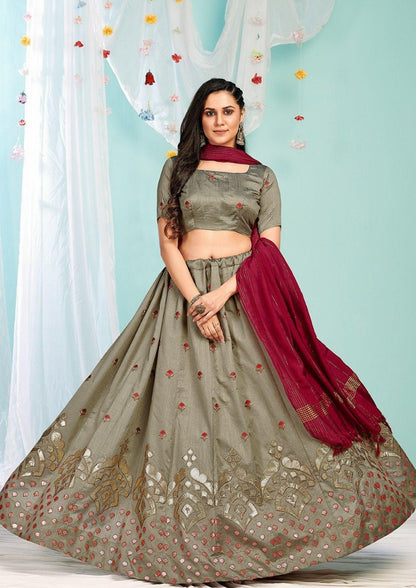 Green Colour Embroidery Designer Lehenga Choli For Wedding And Festive Season