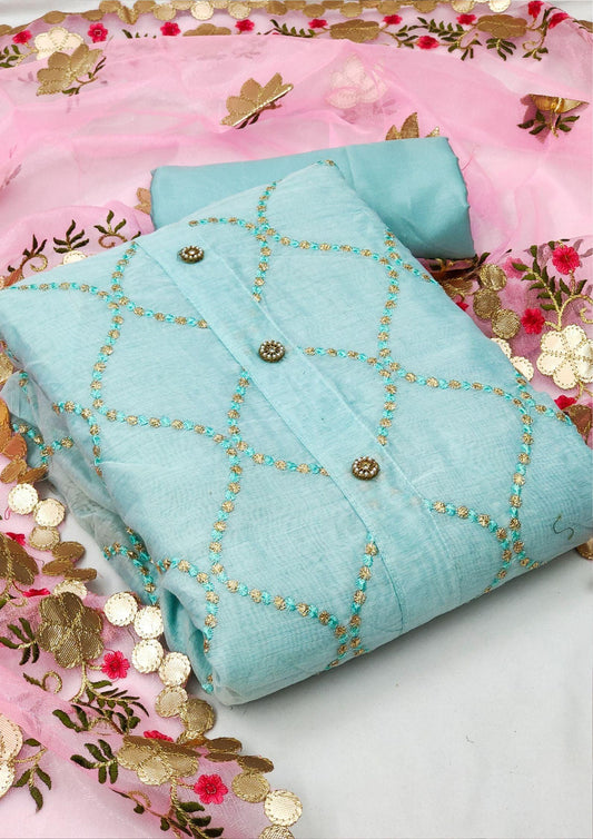 Nivantra Aasmani Dreese with Unique Embroidery – For a Graceful Look